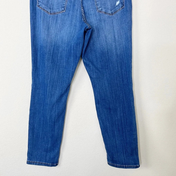 Judy Blue High Waist Distressed Boyfriend Fit Pull On Blue Denim Jeans - Picture 10 of 14